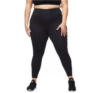 NWT Good American Women's Ruched 7/8 Leggings Black Sz 6/3X